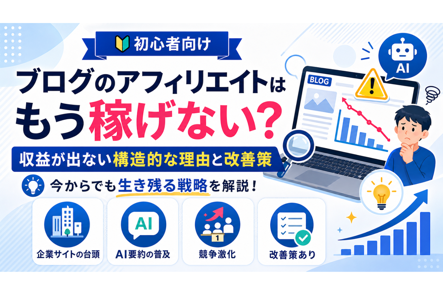 ブログのアフィリエイトはもう稼げない？収益が出ない構造的な理由と改善策