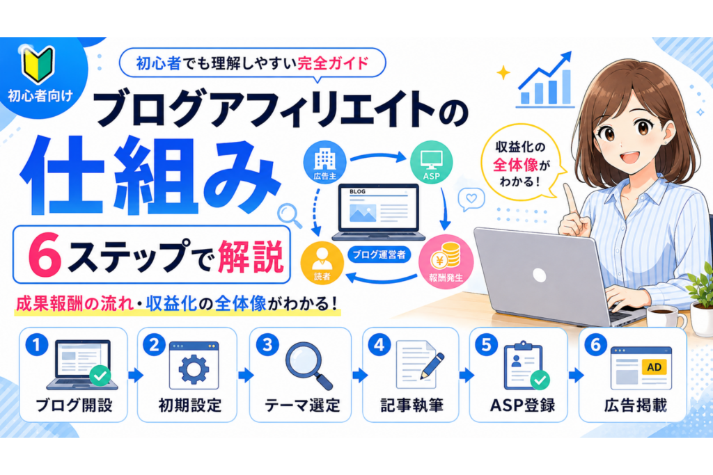 ブログのアフィリエイトの仕組みを6ステップで解説！収益化の全貌