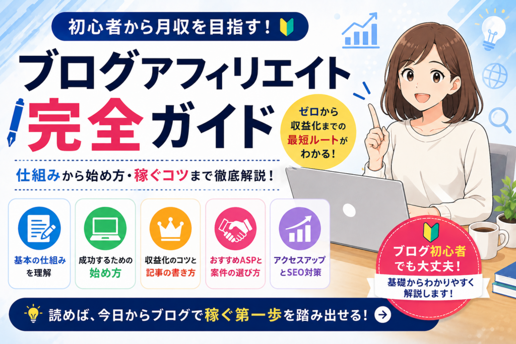 ブログアフィリエイトの始め方を解説！収益化するコツとおすすめ6選